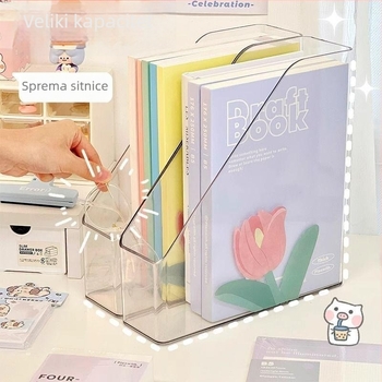 Prozirni akrilni stolni organizator za dokumente i knjige, vodootporan spremnik za ured