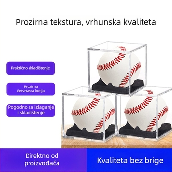 Kvadratna prozirna akrilna kutija za pohranu baseball lopti, prašno-zaštitna kutija za izlaganje golf lopti
