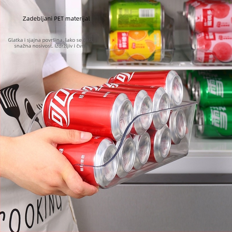 Organizator pića u hladnjaku, dvostruki sloj, prehrambeni materijal, za limenke piva i cola, ladica stil
