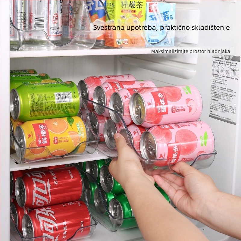 Organizator pića u hladnjaku, dvostruki sloj, prehrambeni materijal, za limenke piva i cola, ladica stil