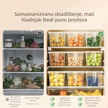 Prozirna posuda za pohranu u hladnjaku, pogodna za zamrzavanje – organizator za jaja, knedle i porcije