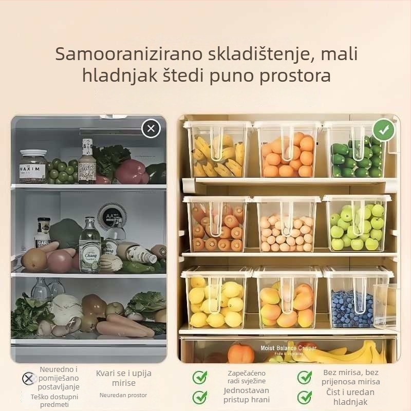 Prozirna posuda za pohranu u hladnjaku, pogodna za zamrzavanje – organizator za jaja, knedle i porcije