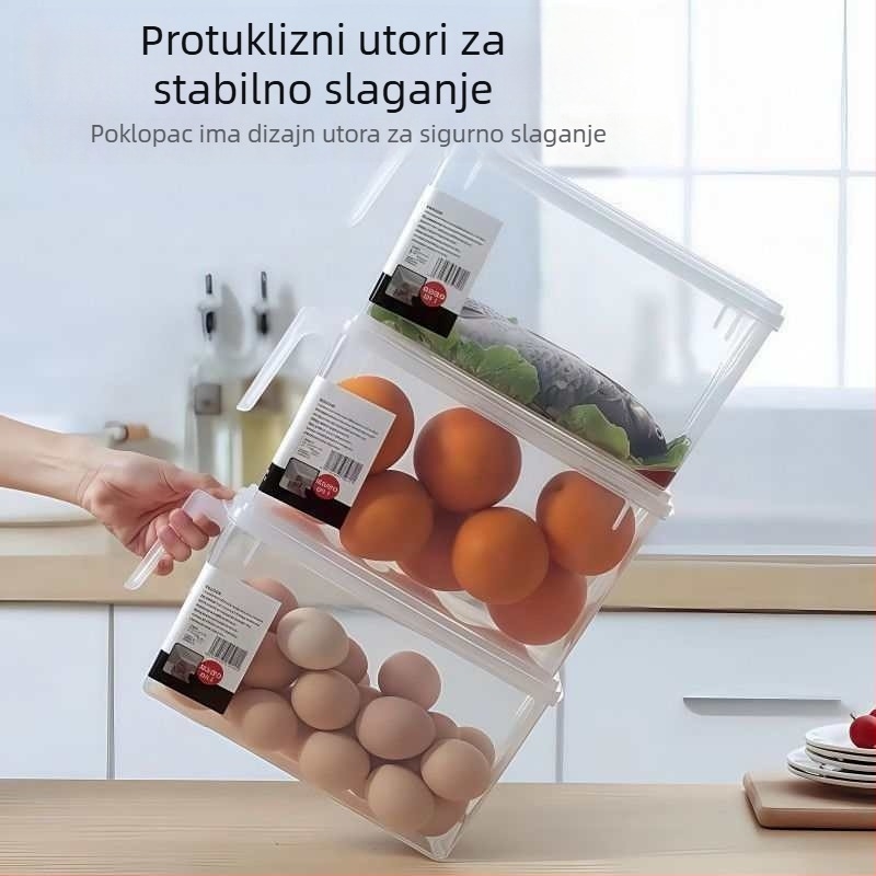 Prozirna posuda za pohranu u hladnjaku, pogodna za zamrzavanje – organizator za jaja, knedle i porcije
