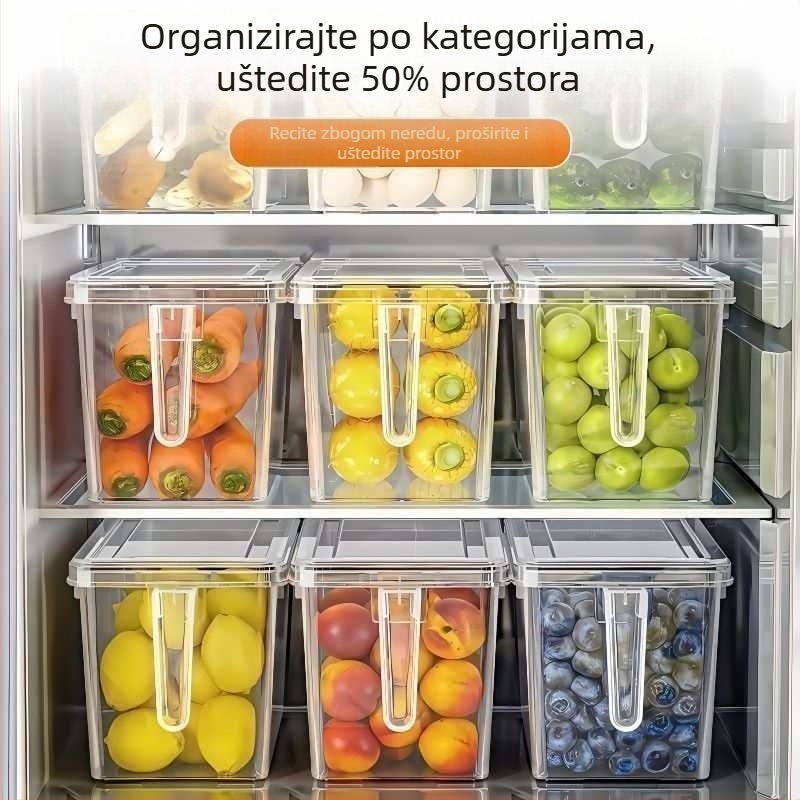 Prozirna posuda za pohranu u hladnjaku, pogodna za zamrzavanje – organizator za jaja, knedle i porcije