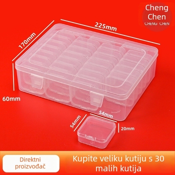 PP plastični set kutija s poklopcima – višenamjenska kutija za pohranu perli, stolni organizator