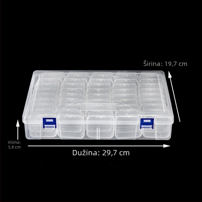 Set kutija za skladištenje perlica s 45 pretinaca i prozirnim pretincima od 5,5 cm za stolnu organizaciju – plastične klasifikacijske kutije, DIY kutija za nakit