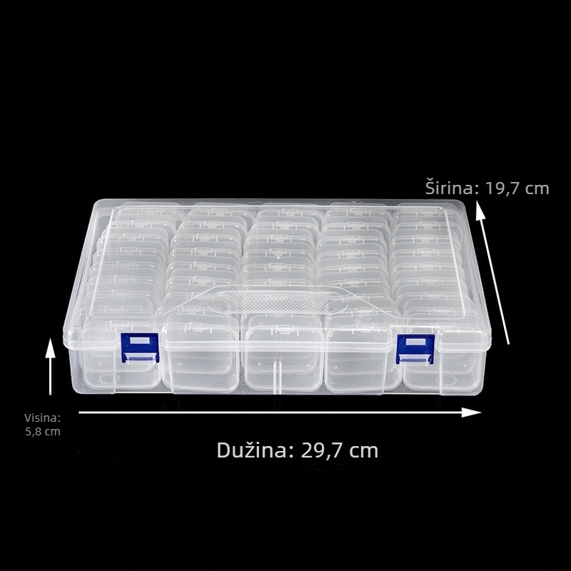Set kutija za skladištenje perlica s 45 pretinaca i prozirnim pretincima od 5,5 cm za stolnu organizaciju – plastične klasifikacijske kutije, DIY kutija za nakit