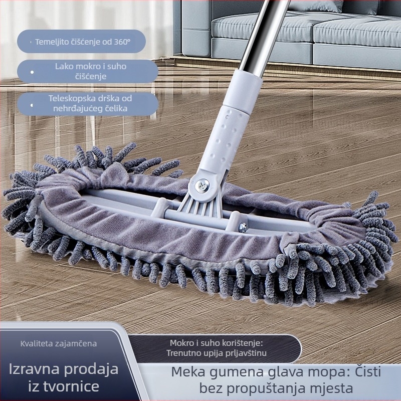 Chenille dvostruko korištenje mokro-suvi plosnati mop s odvojivom glavom za kućnu upotrebu