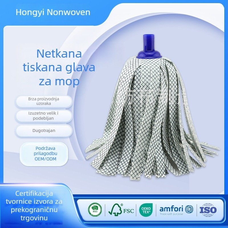 Glava mopa od netkanog materijala s printom mrežastog uzorka, zamjenjiva, periva
