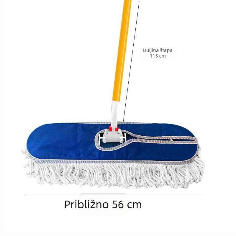 Ploški mop od pamukog vlakna, široka glava, velika veličina, komercijalna upotreba