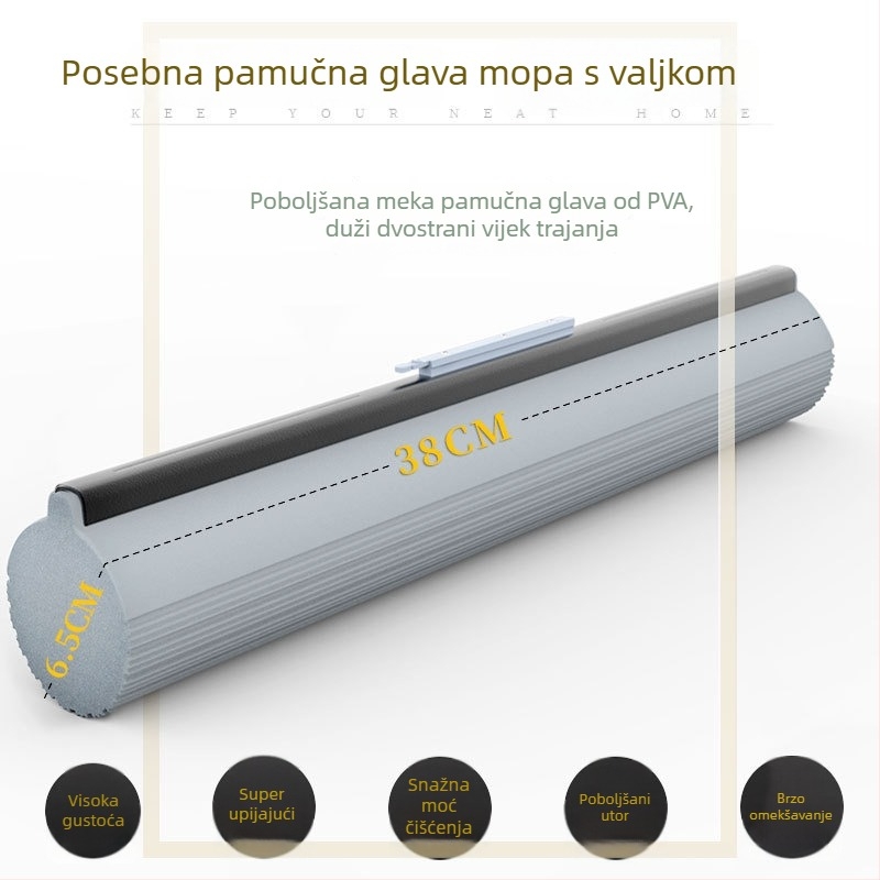 Apsorpcijska glava za mop – univerzalna zamjena, sa špongom i pamukom