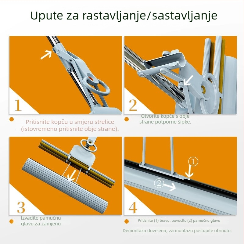 Apsorpcijska glava za mop – univerzalna zamjena, sa špongom i pamukom