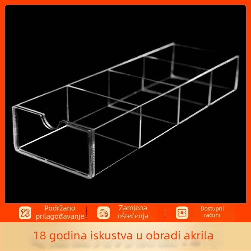 Prozirna akrilna kutija za kozmetiku i uredske potrepštine