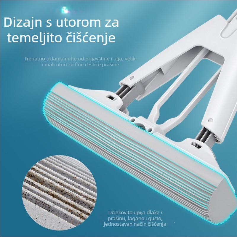 PVA glava za mop, sklopiva, s visoko gusto upijajućom spužvom, uska verzija, univerzalna zamjenska glava