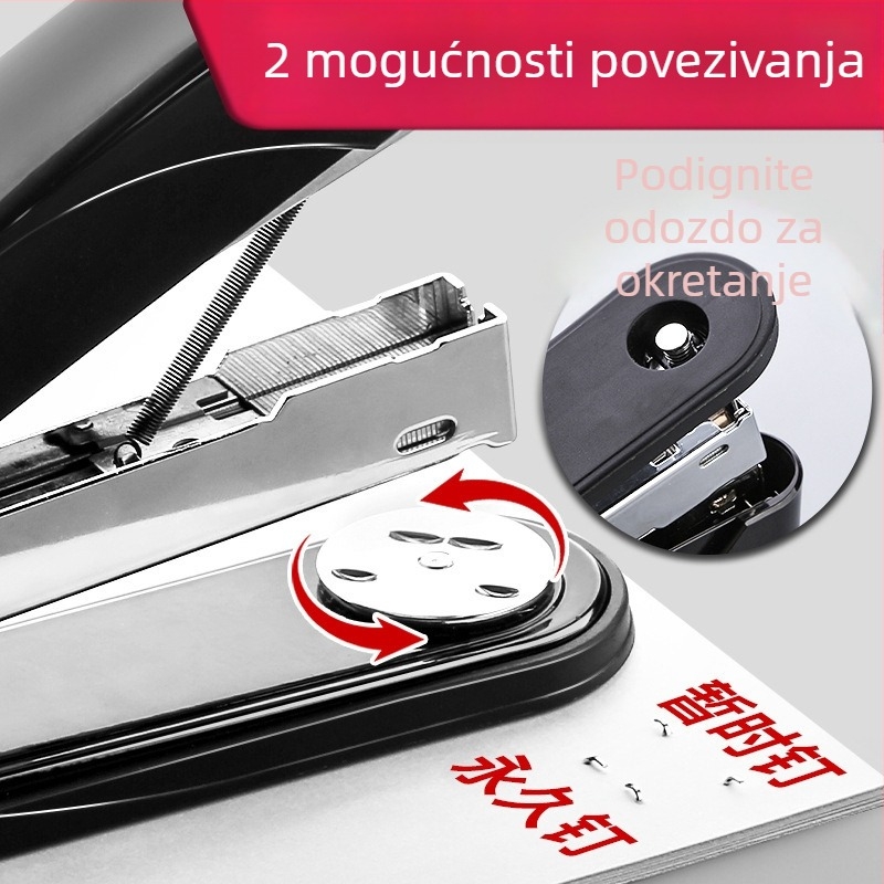 Deli 0314 metalni spenjač za papir, debeli, kapacitet 50 stranica, za učenike i ured