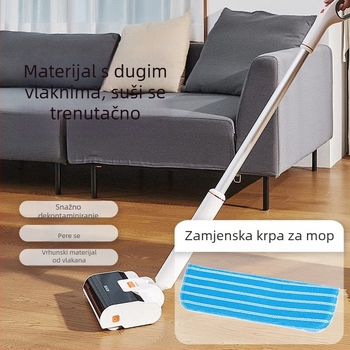 Zamjenski mikrovlakneni krpa za mop, bez dodirivanja rukama, raspršivač vode, mokro i suho dvostruko korištenje, glava mopa s Velcro trakom – dodatak