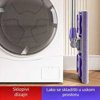 Veliki plosnati mop za kućnu upotrebu, bez pranja ruku, s klipom za zamjensku krpu za mokro i suho čišćenje dnevnog boravka