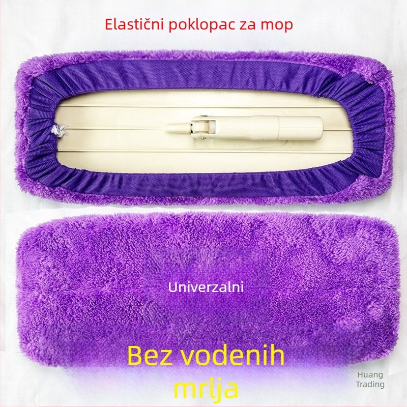 Debeli dvostrani pokrivač za mop od koral velura, univerzalna veličina, zamjenski materijal za mop s elastikom, ultra-apsorbirajuća krpa za čišćenje