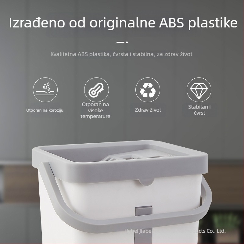 Bezdotna plosnata mop s posudom, mikrovlaknena glava i nehrđajući čelični držač za kućno čišćenje