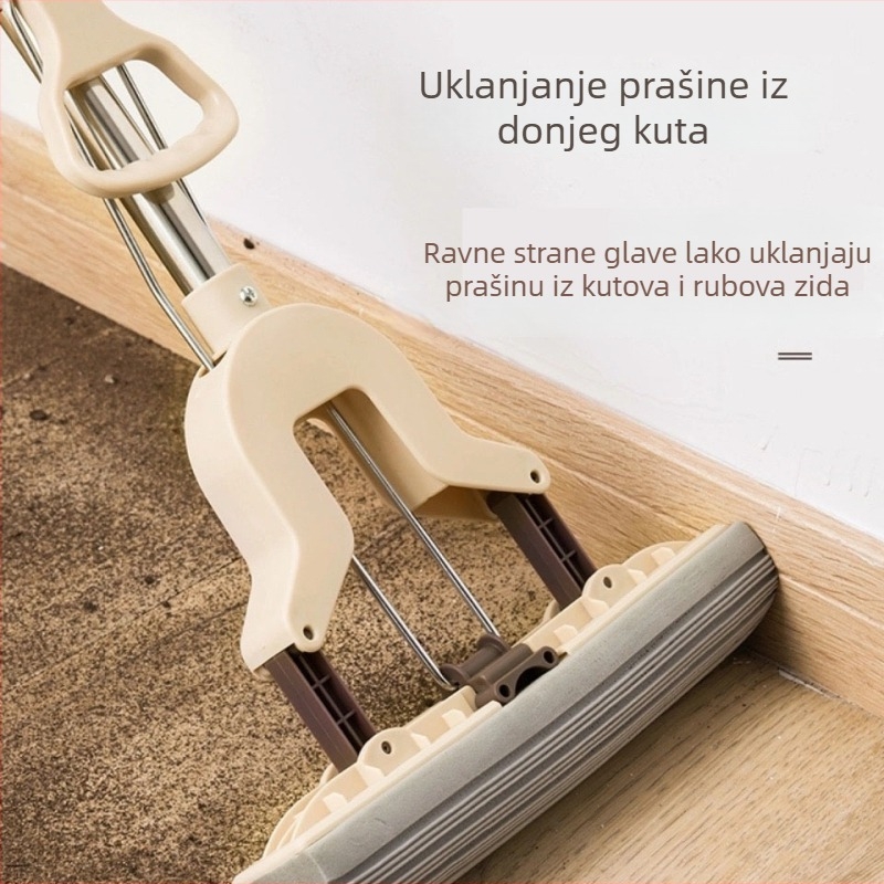 Spužvasti mop s glavom 28 cm, nehrđajući čelični rod, sklapanje za cijedjenje, PVA spužvasti mop.