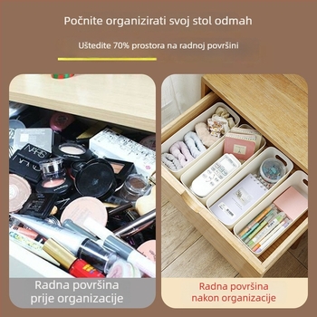 Nova višenamjenska duga kutija za pohranu s pregradom, bez poklopca, stolni organizator – za donje rublje, čarape i ostale sitnice