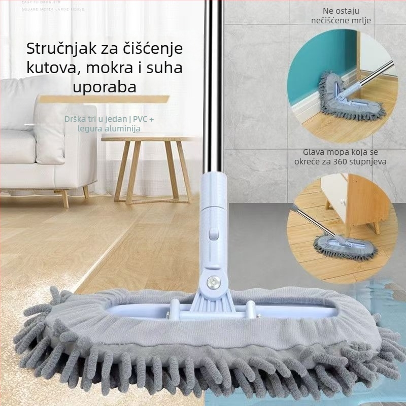 Okretni ravni mop s platnenim navlakom, apsorbirajući, za mokro i suho čišćenje