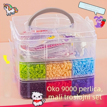 Veleprodajni set 5 mm mozaik perli – mala kutija s tri sloja, DIY kreativna slagalica za djecu