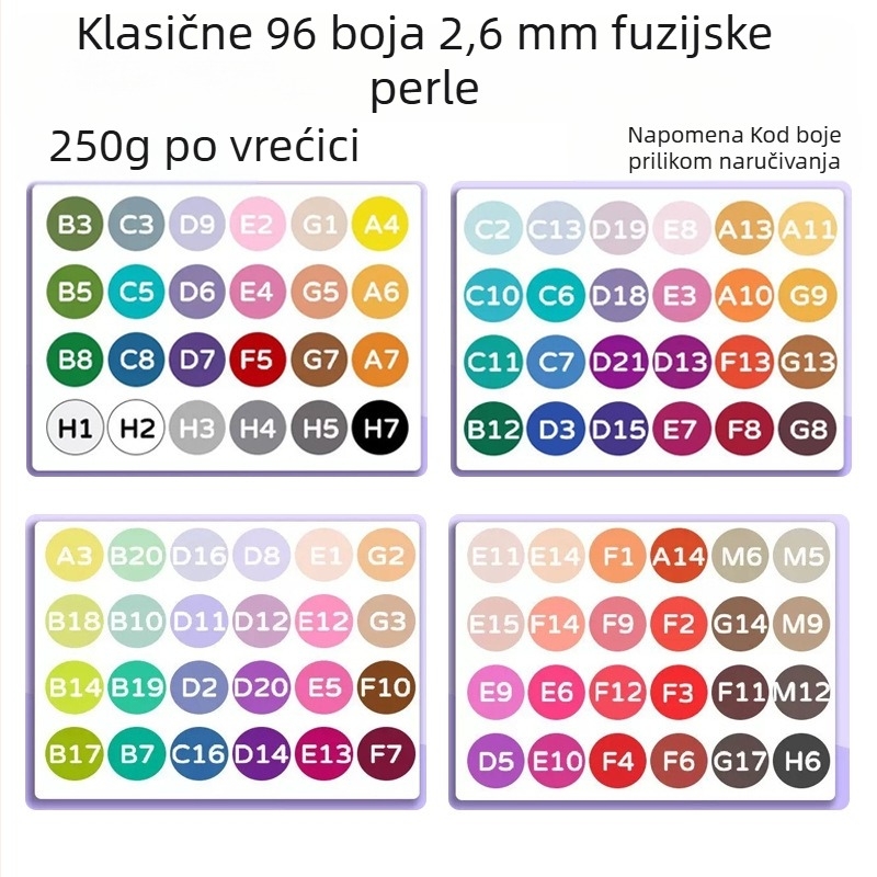 2.6 mm Fusion perle - DIY puzzle igra, 250 g refill paket