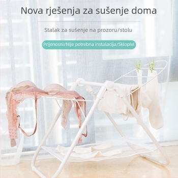 Malena sklopiva stojeća sušilica za odjeću, jednostavna za korištenje za bebe, pogodna za dom, prozor s izbočenjem, balkon i spavaću sobu.
