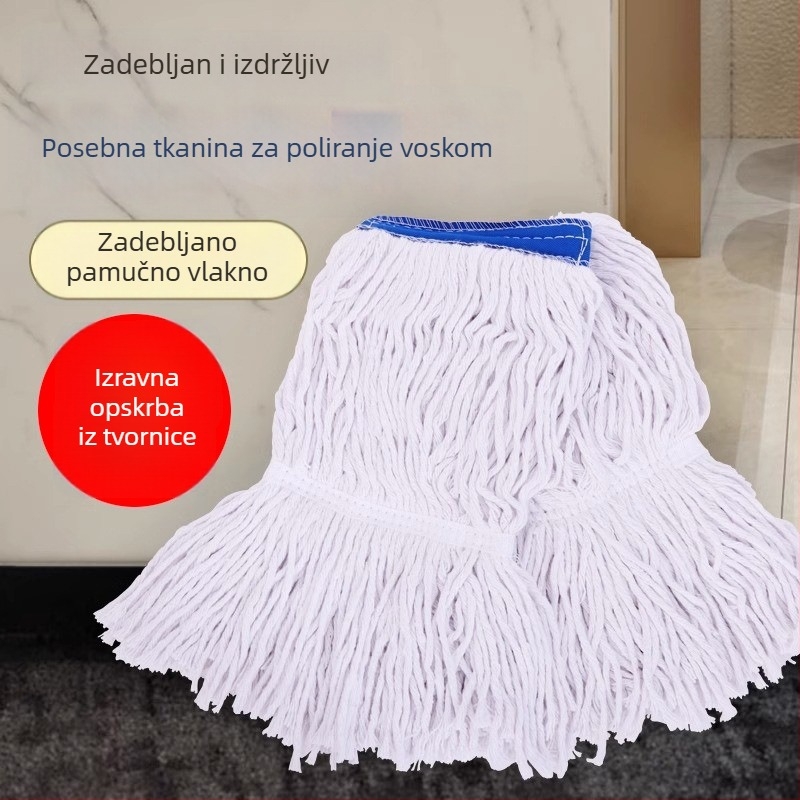 Enqi Kućni mop za drveni pod s apsorbirajućim pamukim vlaknima, s uklonjivom zamjenjivom glavom mopa
