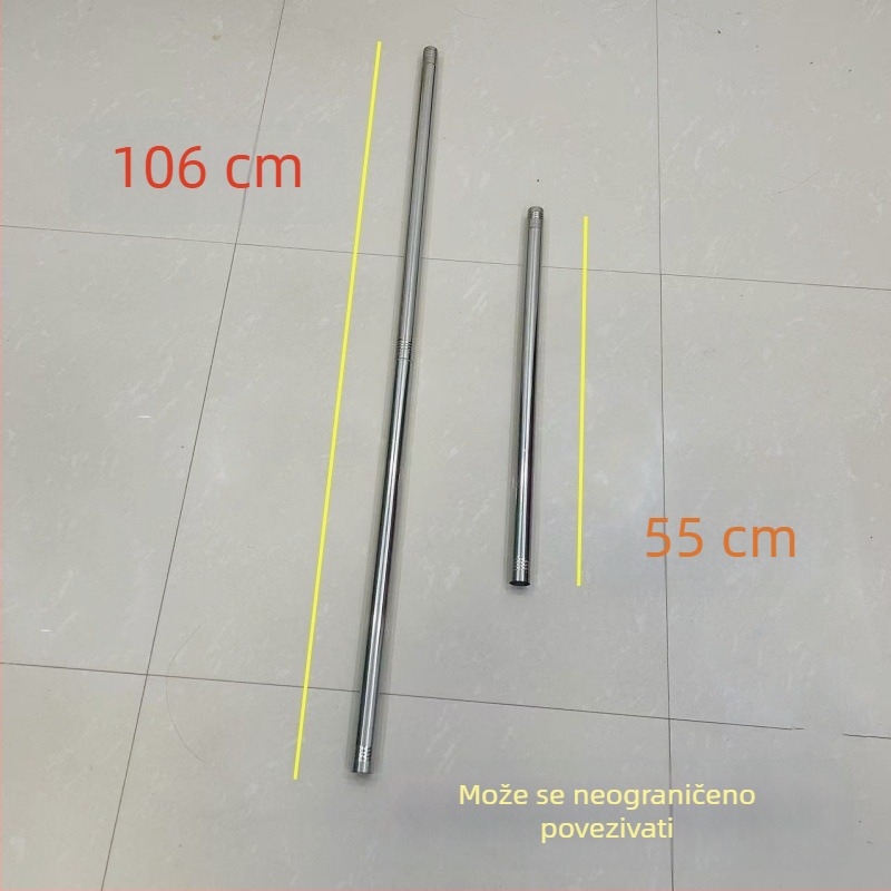 Nadomjesna šipka od nehrđajućeg čelika za mop s rolerom, produžena za 2,5 cm, univerzalna dodatna oprema