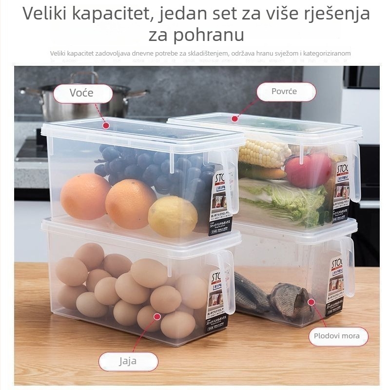 Frižiderska kutija za pohranu sa ladicom, kutija za jaja, zamrzivačka kutija, plastična kutija za kuhinjsku pohranu