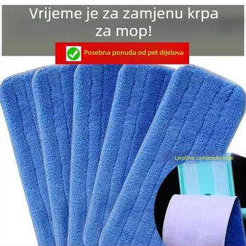 Deblja ravna glava mop s Velcro zatvaračem i zamjenjivom upijajućom krpom