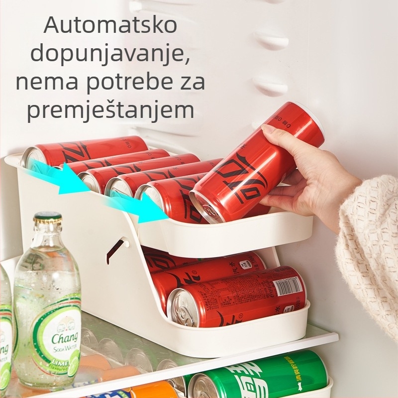 Ladica za pohranu pića u hladnjaku u japanskom stilu, s okretljivim držačem za jaja i dvostrukom ladicom za pohranu