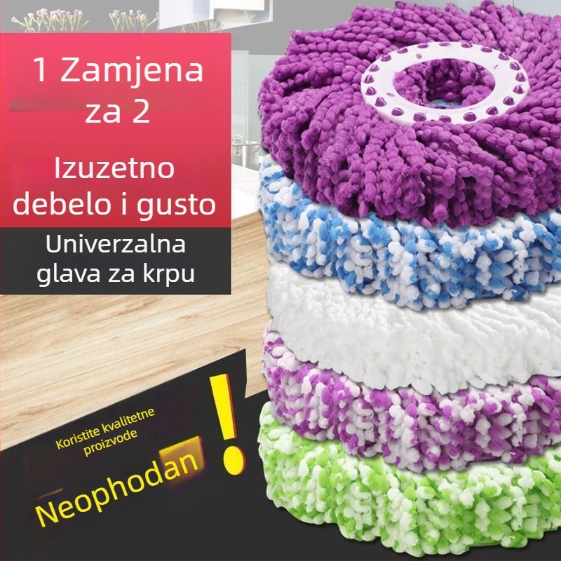 Univerzalna debela rotirajuća glava mop – zamjenska glava od vlakana