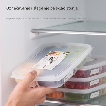 Kutija za pohranu u hladnjaku sa četiri odjeljka, japanskog stila, 720 ml, pogodna za zamrzavanje, za smrznuto meso i dječju hranu