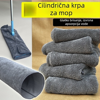 Cilindrična krpa za mop za čišćenje, plosna krpa za zamjenu s klipom, krpa s klipom, ekstra debeli ručnik
