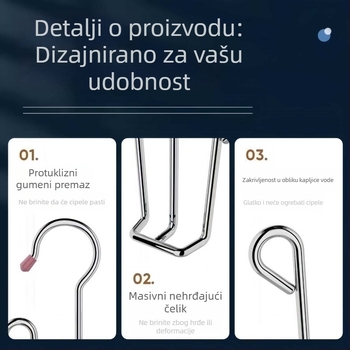 Debeli sušilica za cipele i odjeću od nehrđajućeg čelika 304, fiksni dizajn