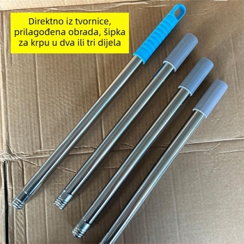 Sustav štapova za mop i metlu, dvodijelni ili trodijelni štap, s integriranom glavom mopa i plastičnim dijelovima
