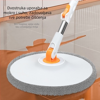 Kvadratna kanta za mop s rotirajućim mehanizmom za odvajanje prljave vode, bez dodirivanja rukama, mikrovlaknasti plosnati mop, upija i lako se čisti