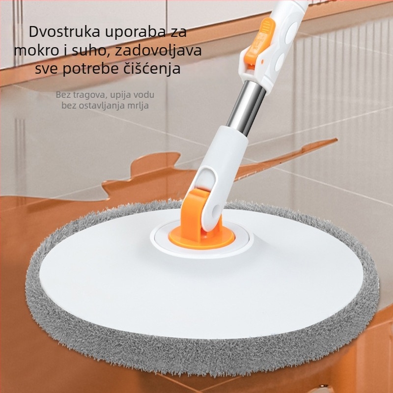 Kvadratna kanta za mop s rotirajućim mehanizmom za odvajanje prljave vode, bez dodirivanja rukama, mikrovlaknasti plosnati mop, upija i lako se čisti