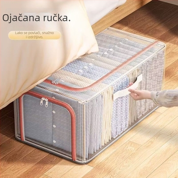 Prozirna uska kutija za pohranu odjeće od platna, sklopiva, otporna na prašinu