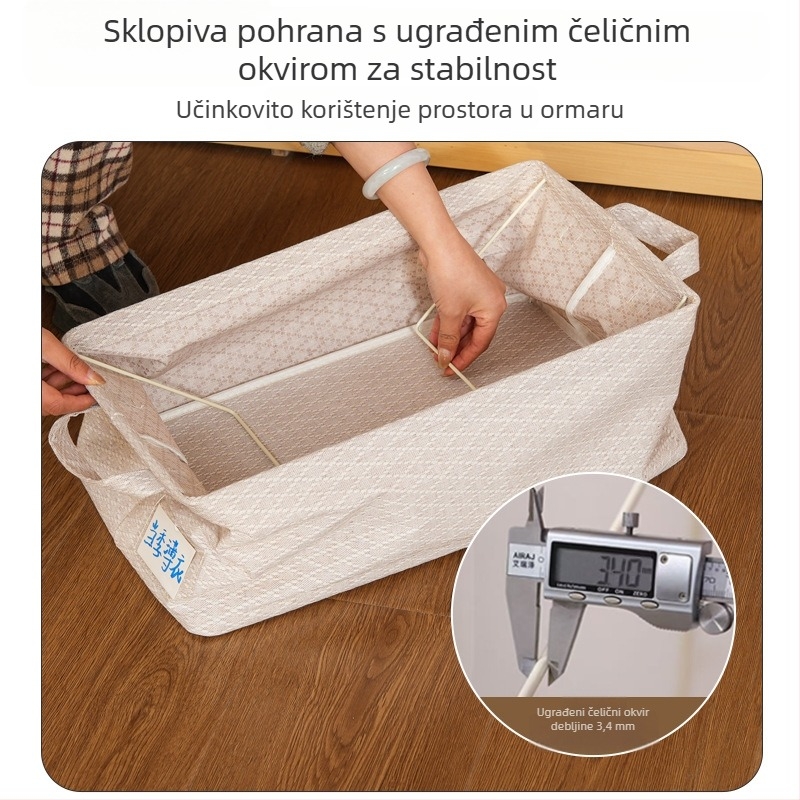 Sklopiva kutija za odlaganje odjeće s čeličnim okvirom i dijamantnom mrežom, čvrsta konstrukcija, velik kapacitet