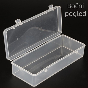 Duga prozirna plastična kutija za elektroničke dijelove i hardver za mobitel, pravokutni organizator.