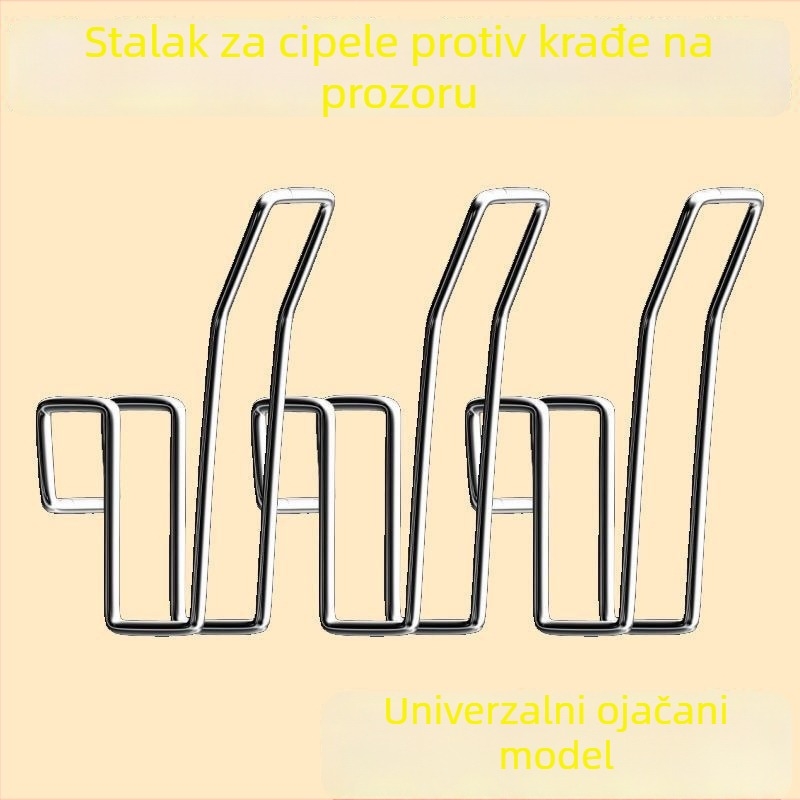 Fiksirani stalak za sušenje cipela na balkon od nehrđajućeg čelika sa jednom šipkom, na vratima, moderan minimalistički dizajn
