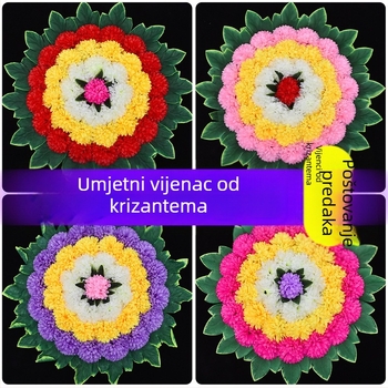 Umjetni vijenci s krizantemama za ukrašavanje groba