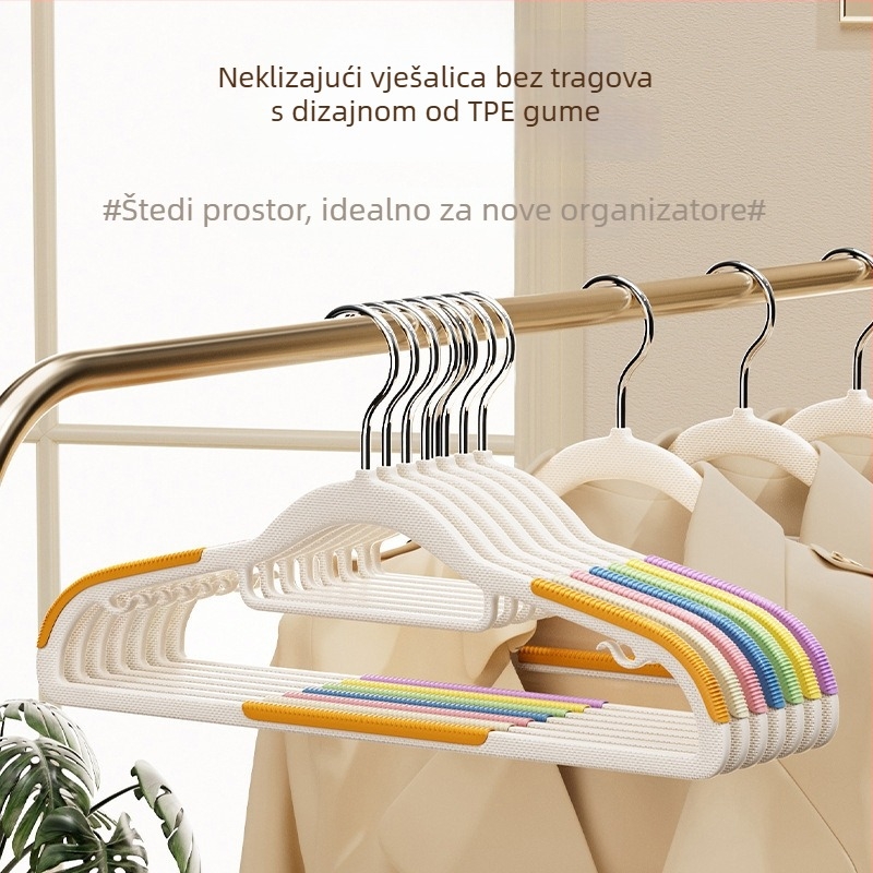 Plastična vješalica za odjeću u duginim bojama, s kutnom podrškom, protivklizna, bez šavova, za dom, dom učenika i balkon