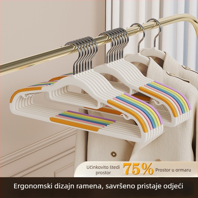 Plastična vješalica za odjeću u duginim bojama, s kutnom podrškom, protivklizna, bez šavova, za dom, dom učenika i balkon