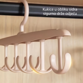 Hanger za donje rublje i odjeću sa kukom za dnevni boravak, višestruki vješak s valovitim dizajnom za studente i dom