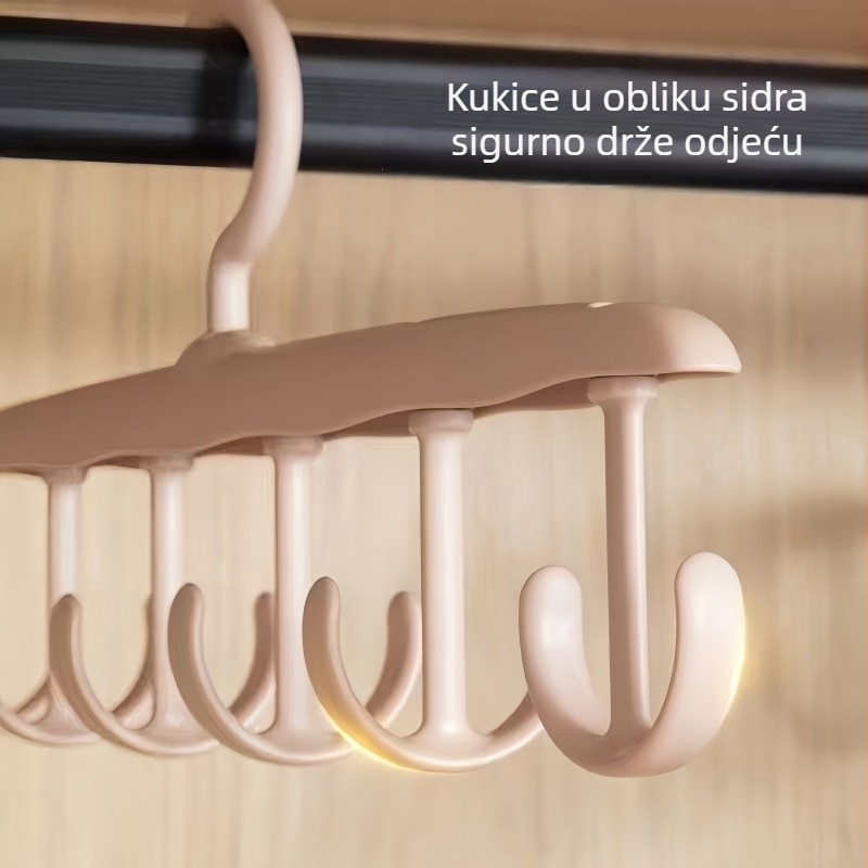 Hanger za donje rublje i odjeću sa kukom za dnevni boravak, višestruki vješak s valovitim dizajnom za studente i dom